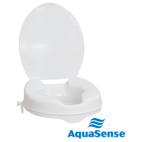 AQUASENSE Raised Toilet Seat with Lid, 2"