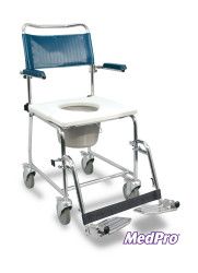 MedPro® Euro Commode, lift-up arms, 4 locking casters