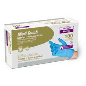 Medi Touch™ Nitrile Exam Gloves, Powder-Free, Blue, Medium