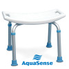 AQUASENSE Bath seat, without back, KD (white with blue tips)