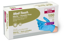 Medi Touch™ Nitrile Exam Gloves, Powder-Free, Blue, Large