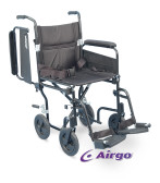 Airgo Comfort-Plus 19” Wide Transport Wheelchair - Black