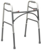 Drive Déambulateur bariatrique pliant en aluminium à structure plus large et plus profonde, deux boutons, pour adulte