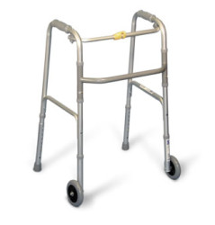 Airgo®Folding Walker, 5" wheels & optional glide tips, adult, Silver