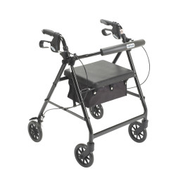 Rollator with Fold Up and Removable Back Support and Padded Seat