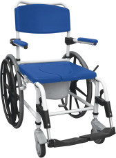 Aluminum Rehab Shower Commode Chair with 24" Rear Wheels