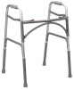 Drive Déambulateur bariatrique pliant en aluminium à structure plus large et plus profonde, deux boutons, pour adulte