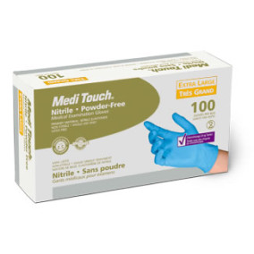 Medi Touch™ Nitrile Exam Gloves, Powder-Free, Blue, XLarge