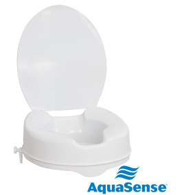 AQUASENSE Raised Toilet Seat with Lid, 4"