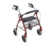 Drive Déambulateur en acier, 4 roues avec dossier amovible et pliable, roulettes de 8 avec verrouillages en boucles