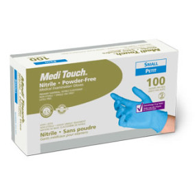 Medi Touch™ Nitrile Exam Gloves, Powder-Free, Blue, Small