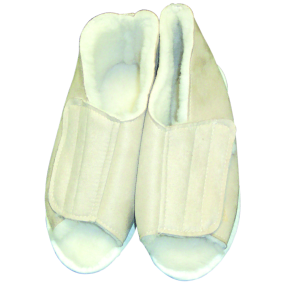 FLEECE OPEN TOE SLIPPERS