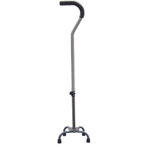 Small Base Quad Cane with Tab Lock Silencer and Triangular Padded Hand Grip