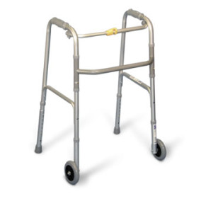 Airgo®Folding Walker, 5" wheels & optional glide tips, adult, Silver