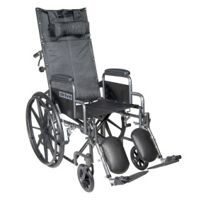 Reclining Wheelchair with Detachable Desk Length Arms and Elevating Leg rest