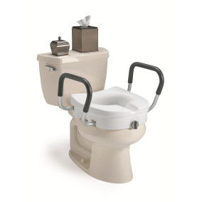 Invacare Clamp-On Raised Toilet Seat With Arms
