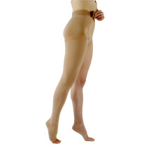 Sigvaris Natural Rubber for Men & Women 504W - 40-50mmHg - Thigh with Waist Attachement - Open Toe - Left