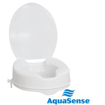 AQUASENSE Raised Toilet Seat with Lid, 4"