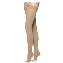 Sigvaris Cotton for Men & Women 233N Thigh with Grip-Top - Open Toe