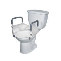 Drive Elevated Raised Toilet Seat with Removable Padded Arms