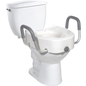 Drive Rehausseur de toilettes régulier/allongé en plastique de qualité avec verrou et avec accoudoirs