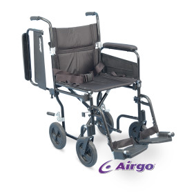 Airgo Comfort-Plus 19” Wide Transport Wheelchair - Black