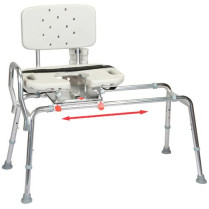 Snap-N-Save Sliding Transfer Bench with Cut Out Swivel Seat