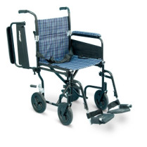 Airgo Comfort-Plus 19” Wide Transport Wheelchair - Plaid
